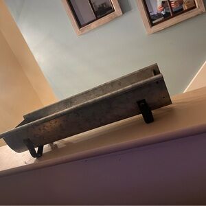 Rustic Metal Tray with Black Accents